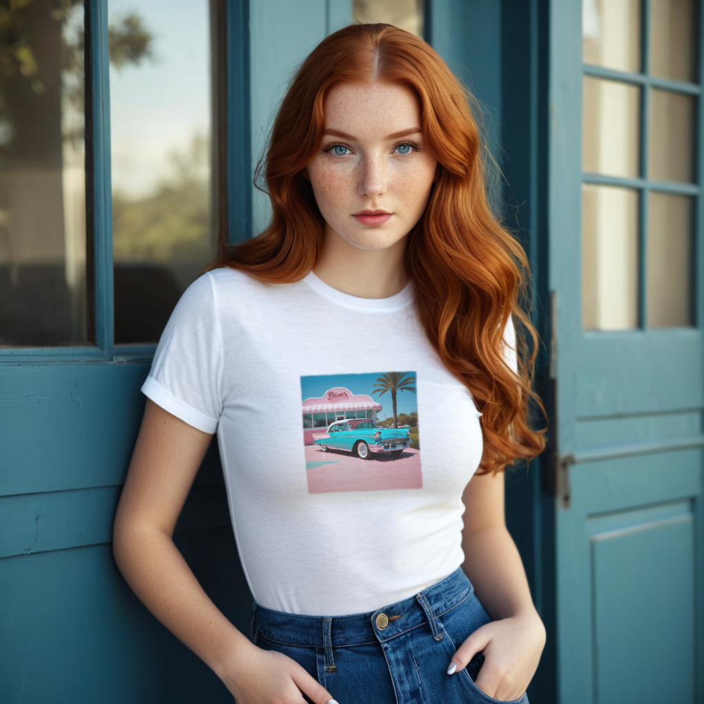 1950s Retro Car and Diner T-Shirt