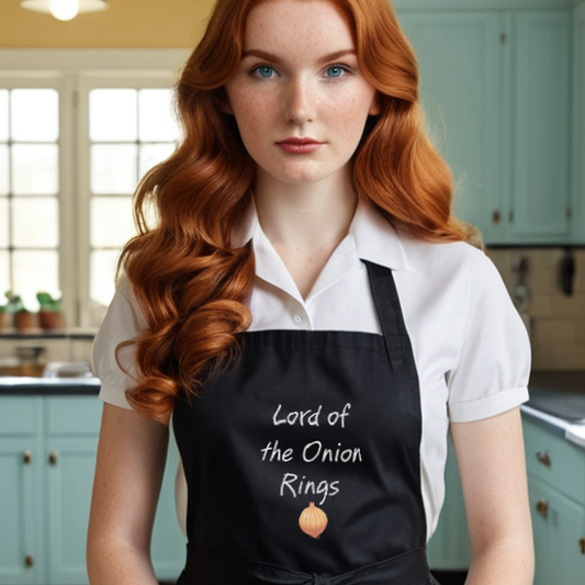 The Lord of the Onion Rings Organic cotton apron