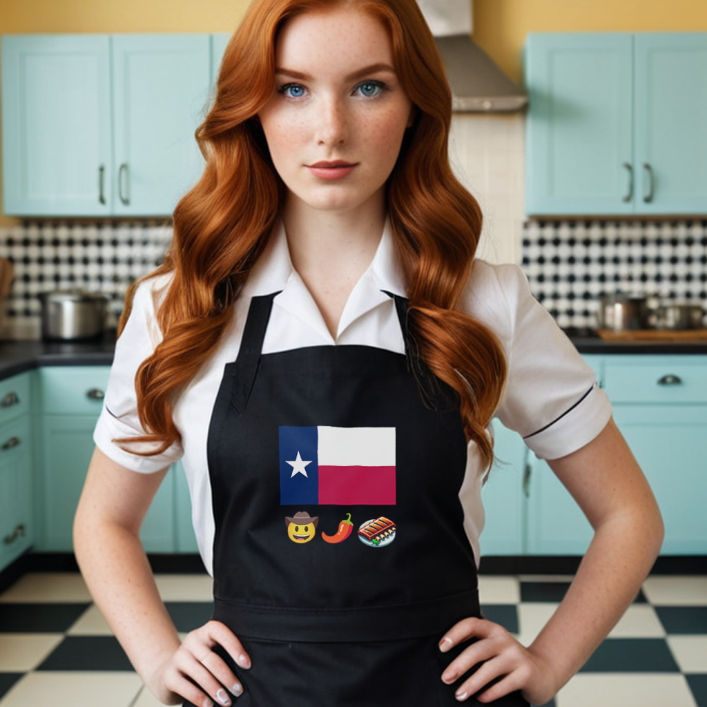 Texas Flag Organic Cotton Apron: Lone Star Pride in Your Kitchen