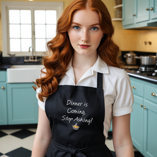 Dinner is Coming, Stop Asking! Organic cotton apron