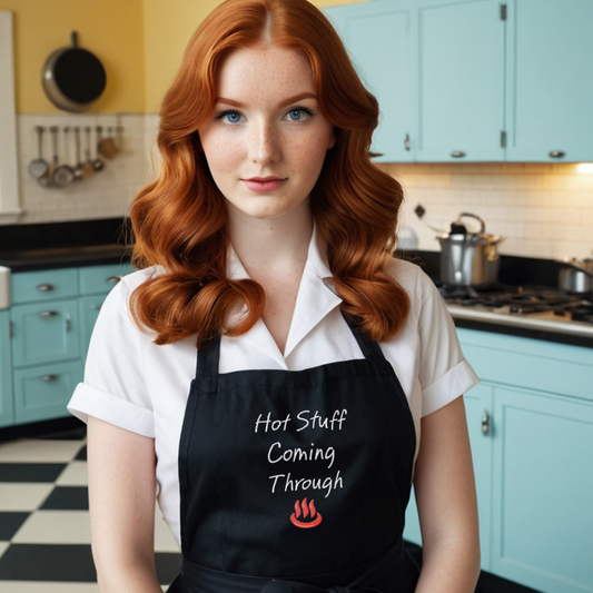 Hot Stuff Coming Through Organic cotton apron